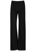 Stine Goya Striped Straight-leg Knitted Trousers Black And White