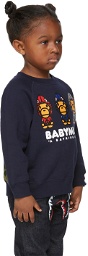 BAPE Kids Navy Milo Shark Hoodie Print Sweatshirt