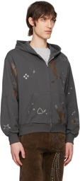 Praying Gray Mud Rhinestone Hoodie