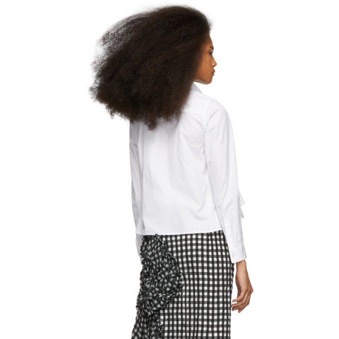 Chika Kisada White Ruffled and Shirred Shirt