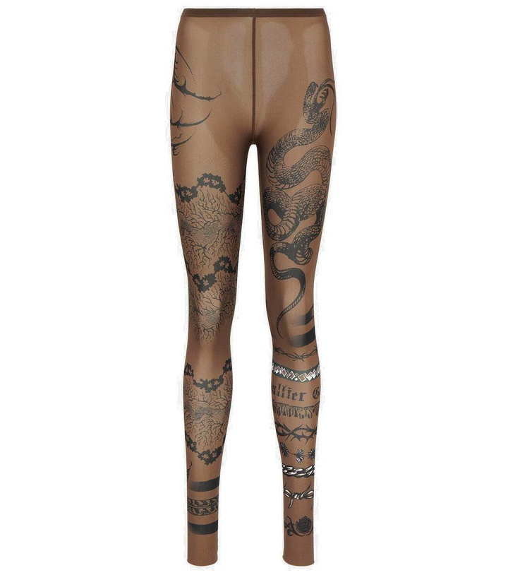 Photo: Jean Paul Gaultier x KNWLS printed mesh leggings