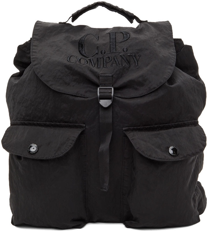 Photo: C.P. Company Black Nylon B Logo Backpack
