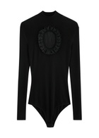 Self-portrait X Christopher Kane Cut-out Fine-knit Bodysuit Black