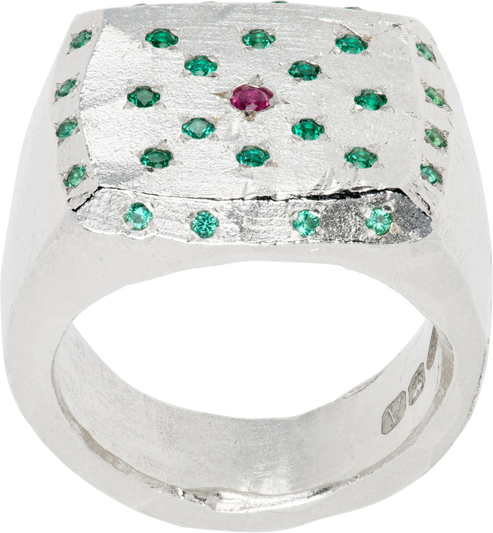 Photo: The Ouze Emerald Polka & Ruby Signet Ring