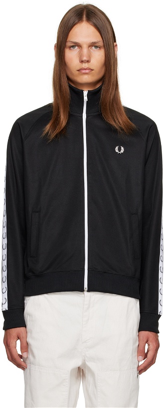 Photo: Fred Perry Black Taped Track Jacket