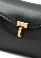 Toteme T-lock Mini Leather Clutch - Black - One Size
