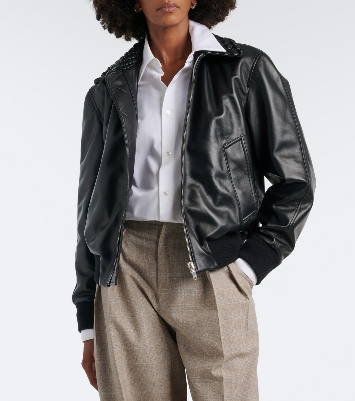 Bottega Veneta Intrecciato leather blouson jacket