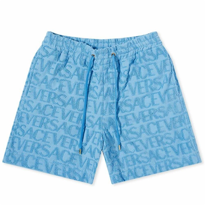 Photo: Versace Men's Logo Towling Short in Blue
