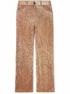 Séfr - Duri Straight-Leg Metallic Silk-Blend Trousers - Brown