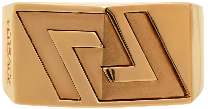 Greca Logo Ring Gold | VERSACE IN