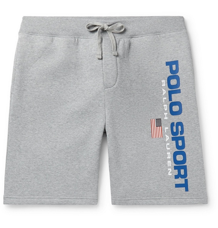 Photo: Polo Ralph Lauren - Logo-Print Fleece-Back Cotton-Blend Jersey Shorts - Gray