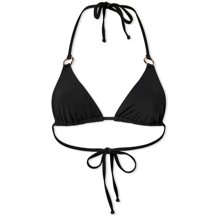 Photo: Louisa Ballou Women's Mini Ring Triangle Bikini Top in Black