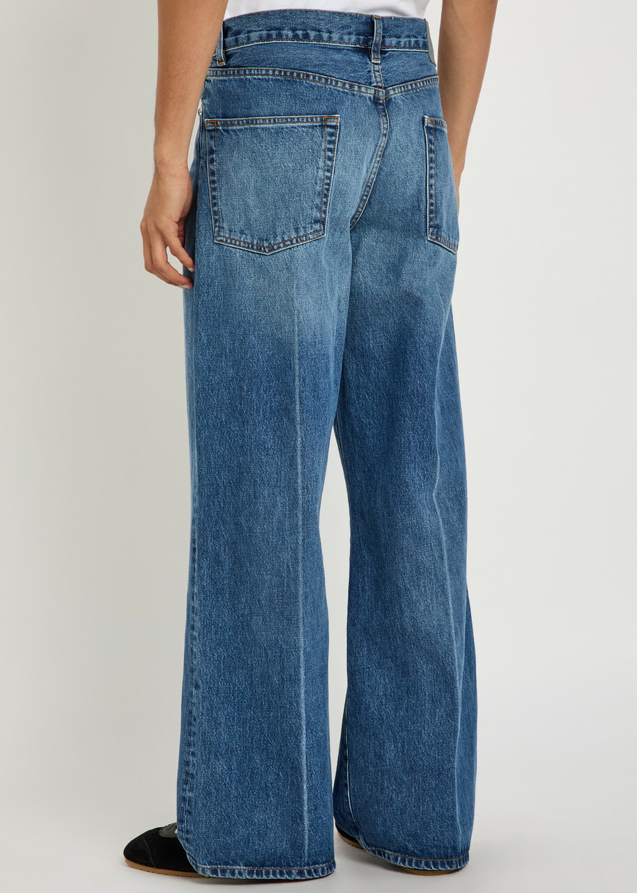 The Elder Statesman Hunter Wide-leg Jeans Blue