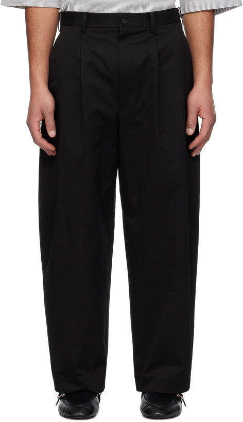 Photo: Comme des Garçons Homme Black Cotton Chino Cloth Trousers