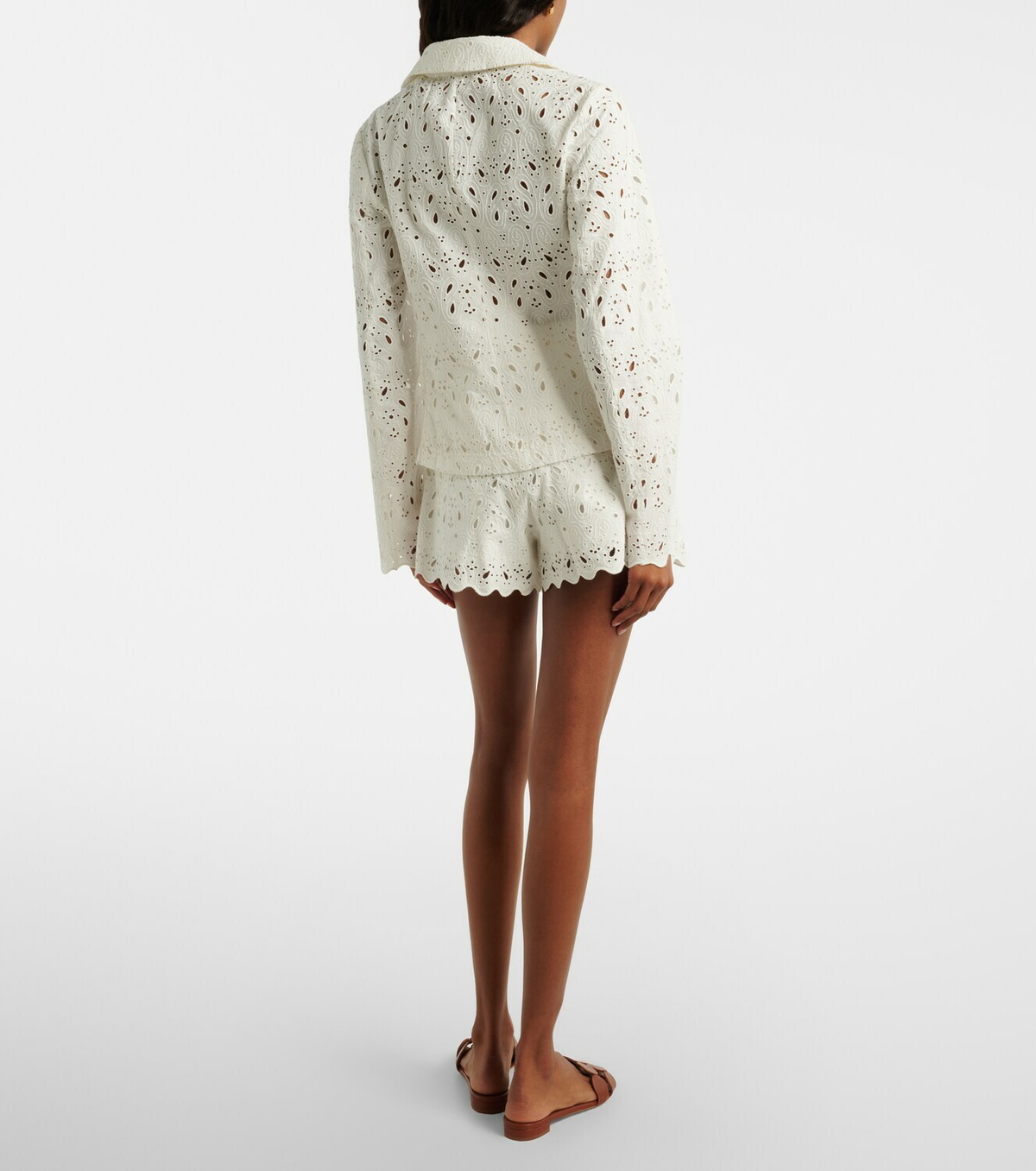 Frame Paisley Eyelet broderie anglaise cotton shorts