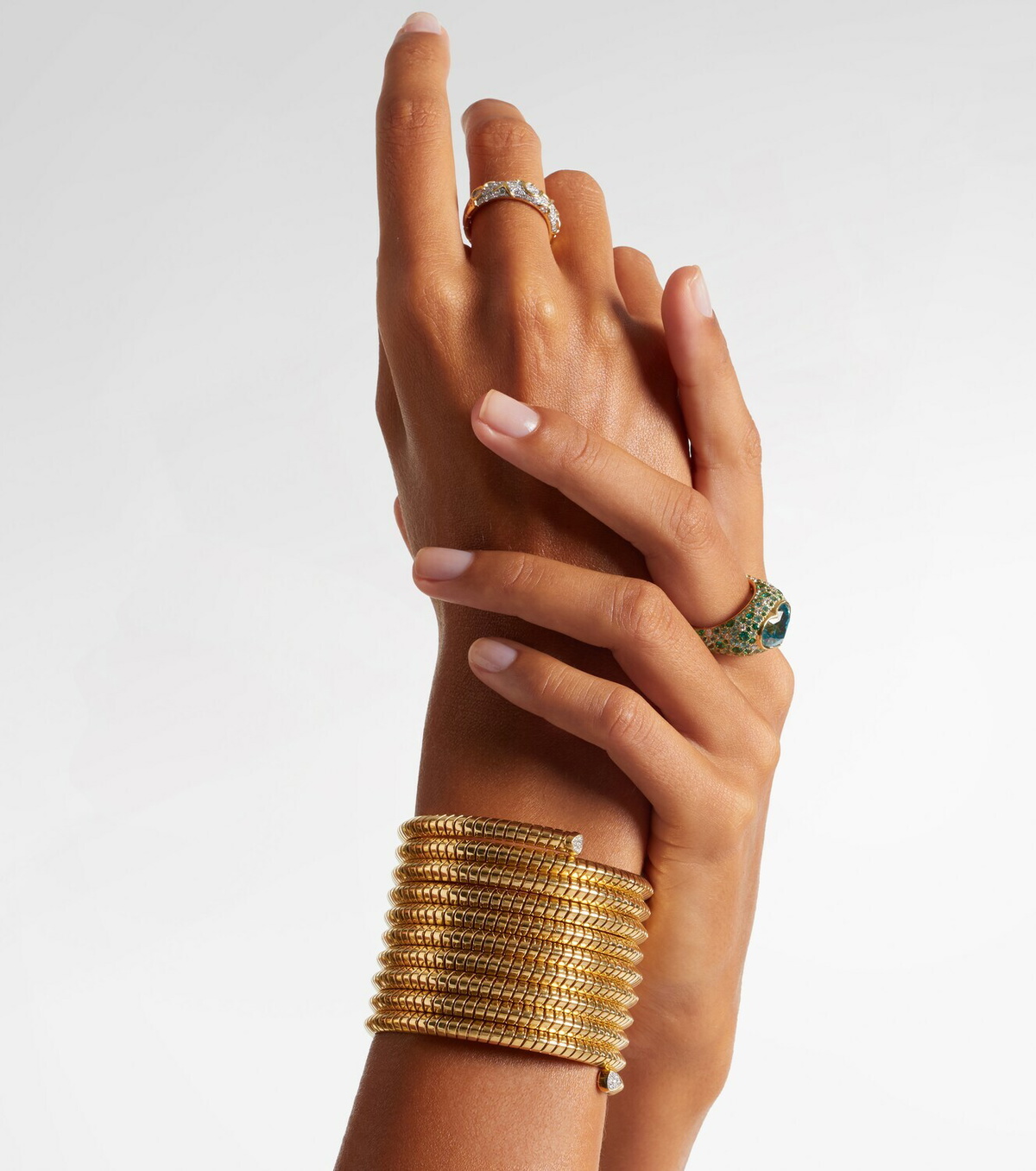 Marina B Trisolina 18kt gold bangle with diamonds