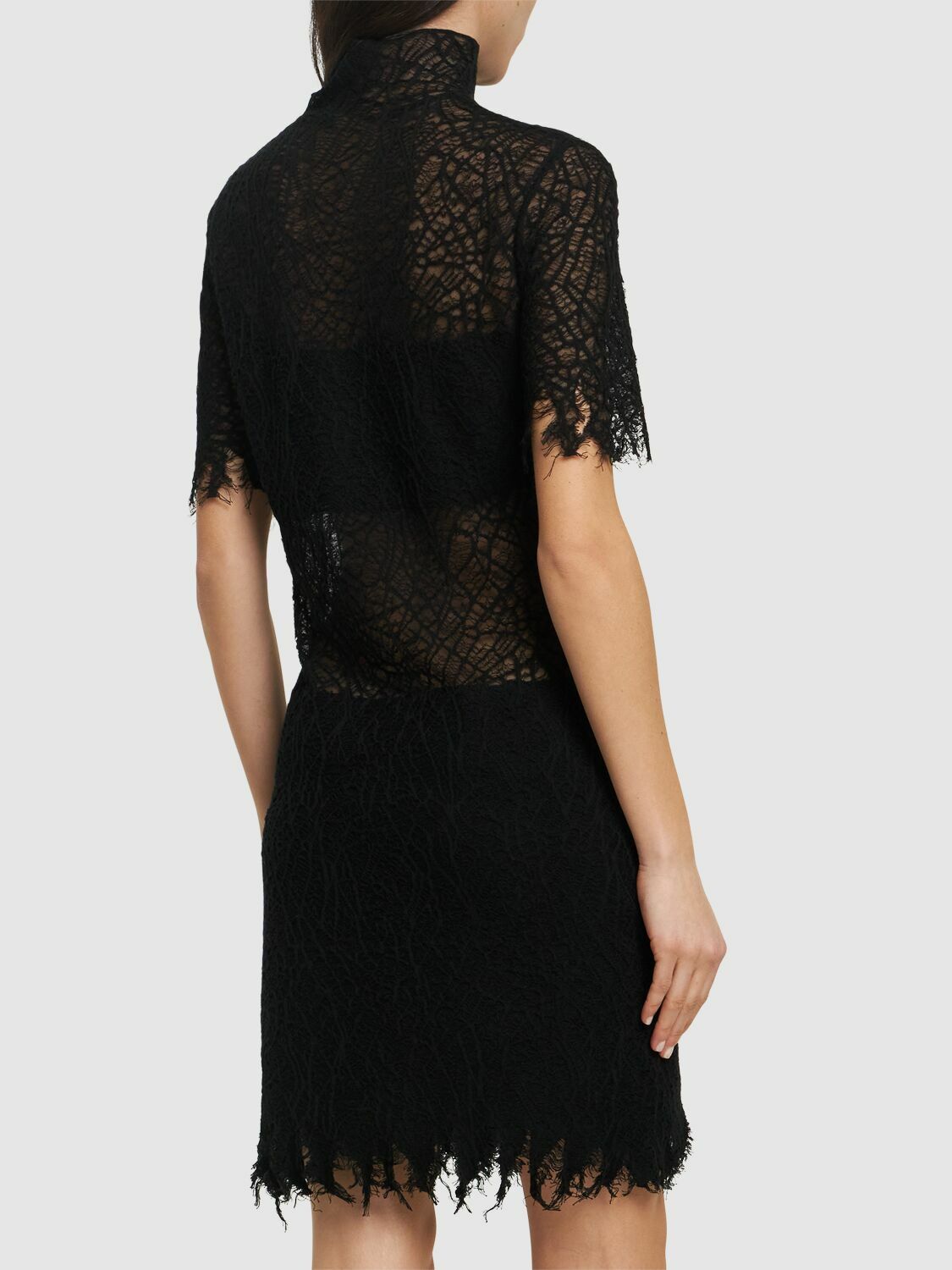 balenciaga black lace dress m1957 Haute Couture Balenciaga Strapless Black Riechers Marescot Lace Dress main image 0