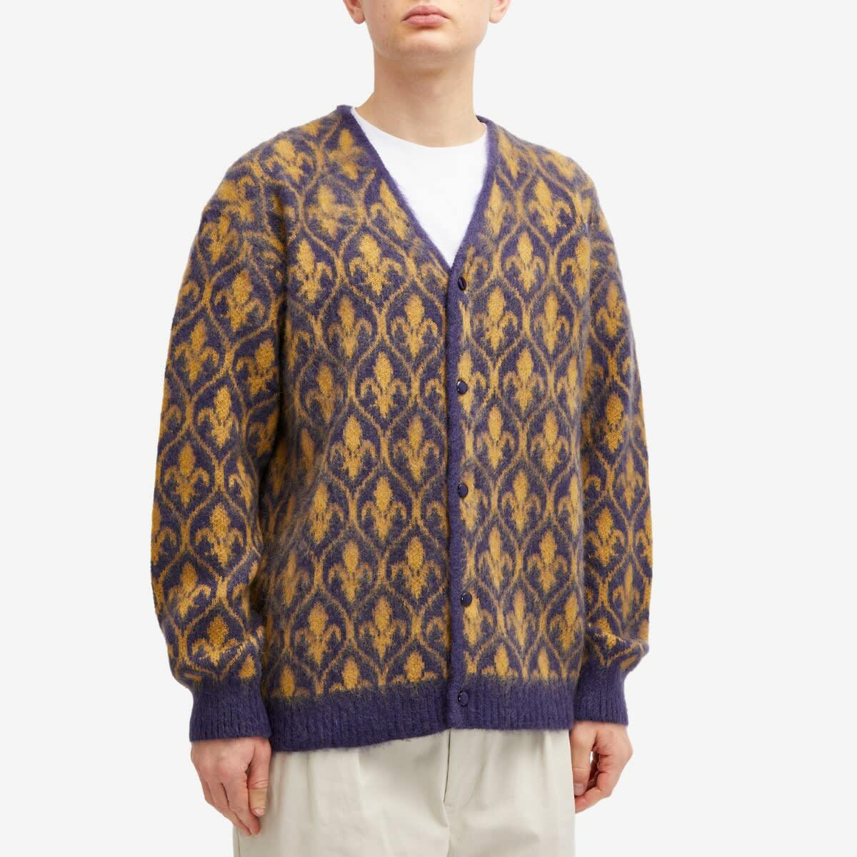 Needles Ornament Mohair Cardigan in Purple