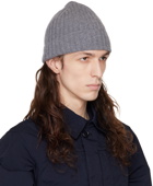 ASPESI Gray Ribbed Beanie