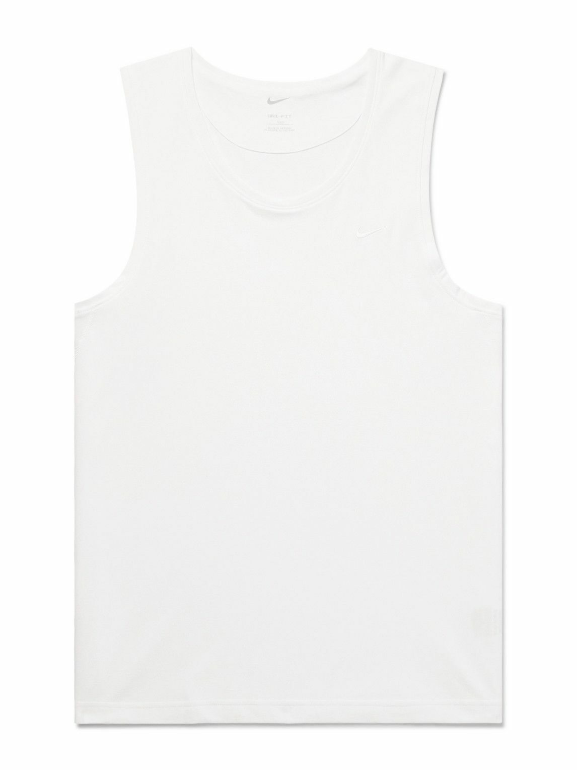 Nike Training - Primary Logo-Embroidered Cotton-Blend Dri-FIT Tank Top - White