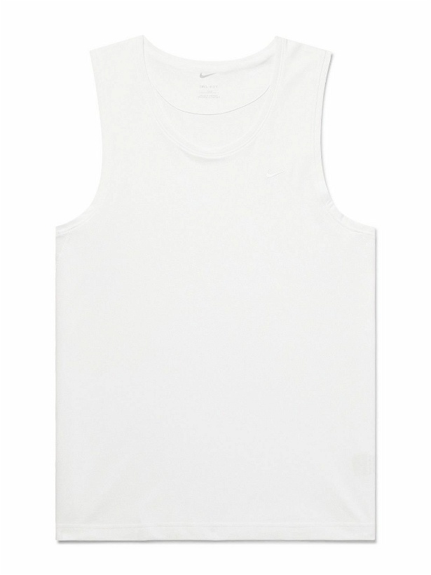 Photo: Nike Training - Primary Logo-Embroidered Cotton-Blend Dri-FIT Tank Top - White