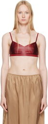 Carven Burgundy Silk Bra