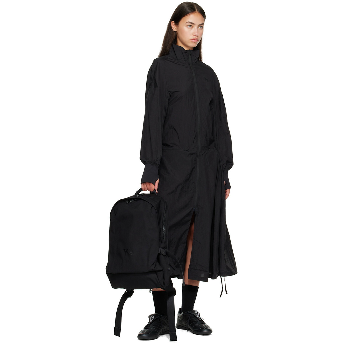 Y-3 Black Bonded-Logo Backpack