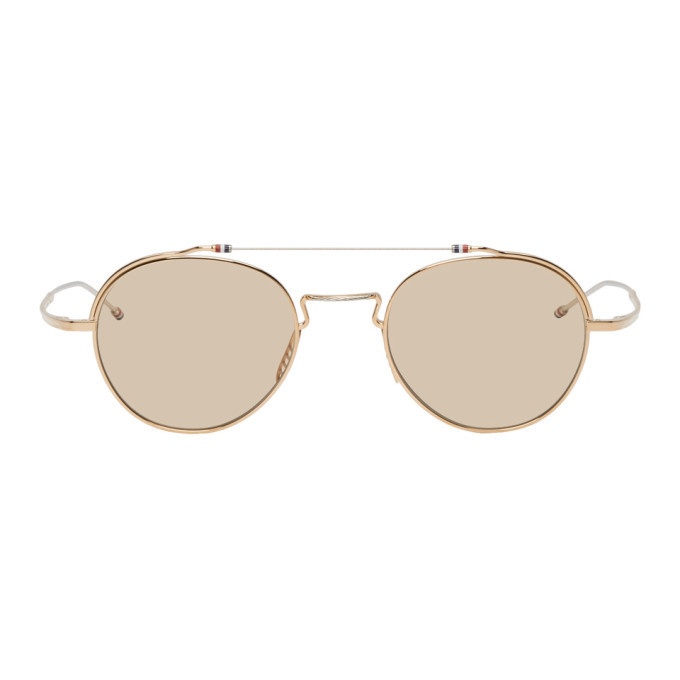 Photo: Thom Browne Gold and Silver TBS912 Sunglasses