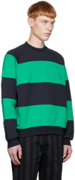 Sunnei Navy & Green Panel Sweatshirt