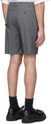Moschino Gray Wool Pinstripe Shorts