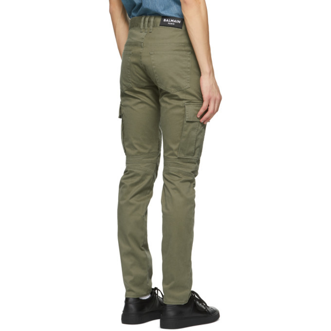 Balmain Khaki Cotton Cargo Pants