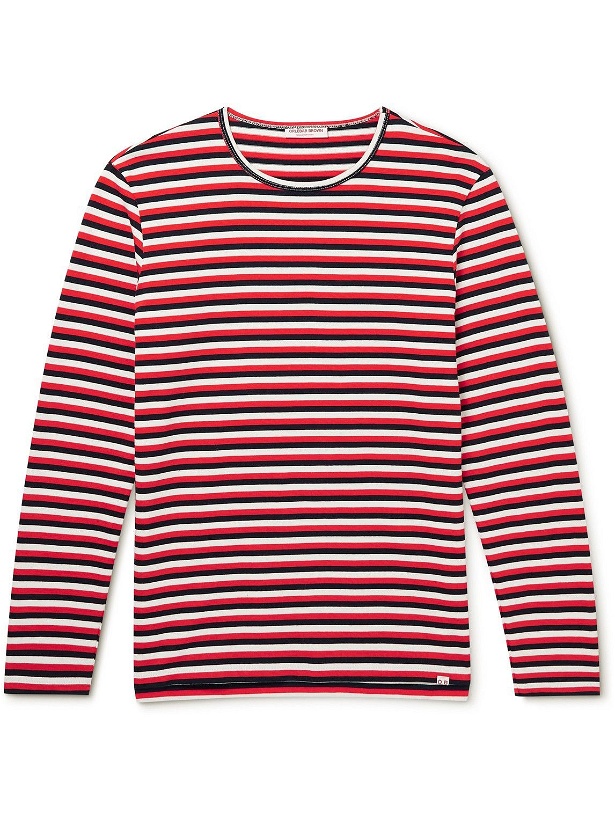 Photo: Orlebar Brown - Sammy Striped Cotton-Jersey T-Shirt - Red