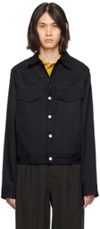AIREI Black Raw Edge Denim Jacket