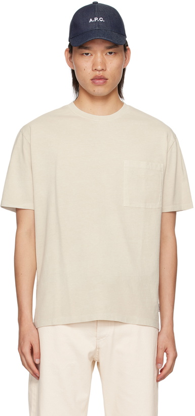 Photo: A.P.C. Off-White Boxy Tab T-Shirt