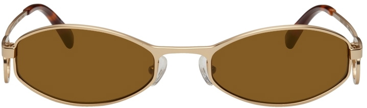Photo: Marine Serre Gold Vuarnet Edition Swirl-Frame Oval Sunglasses
