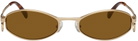 Marine Serre Gold Vuarnet Edition Swirl-Frame Oval Sunglasses
