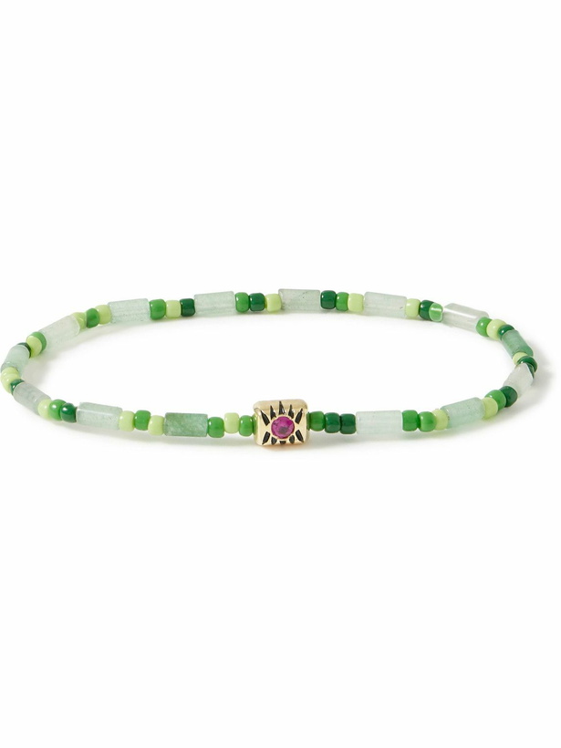 Photo: Luis Morais - Glass, Gold and Sapphire Beaded Bracelet