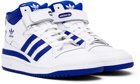 adidas Kids Kids White & Blue Forum Mid Big Kids Sneakers