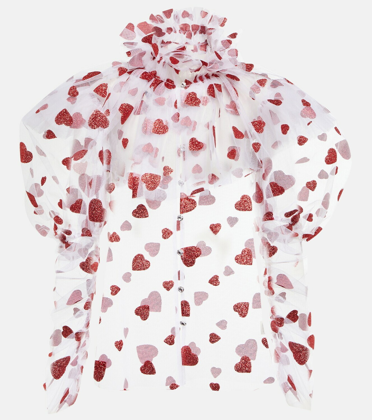 Rodarte - Glittered tulle blouse