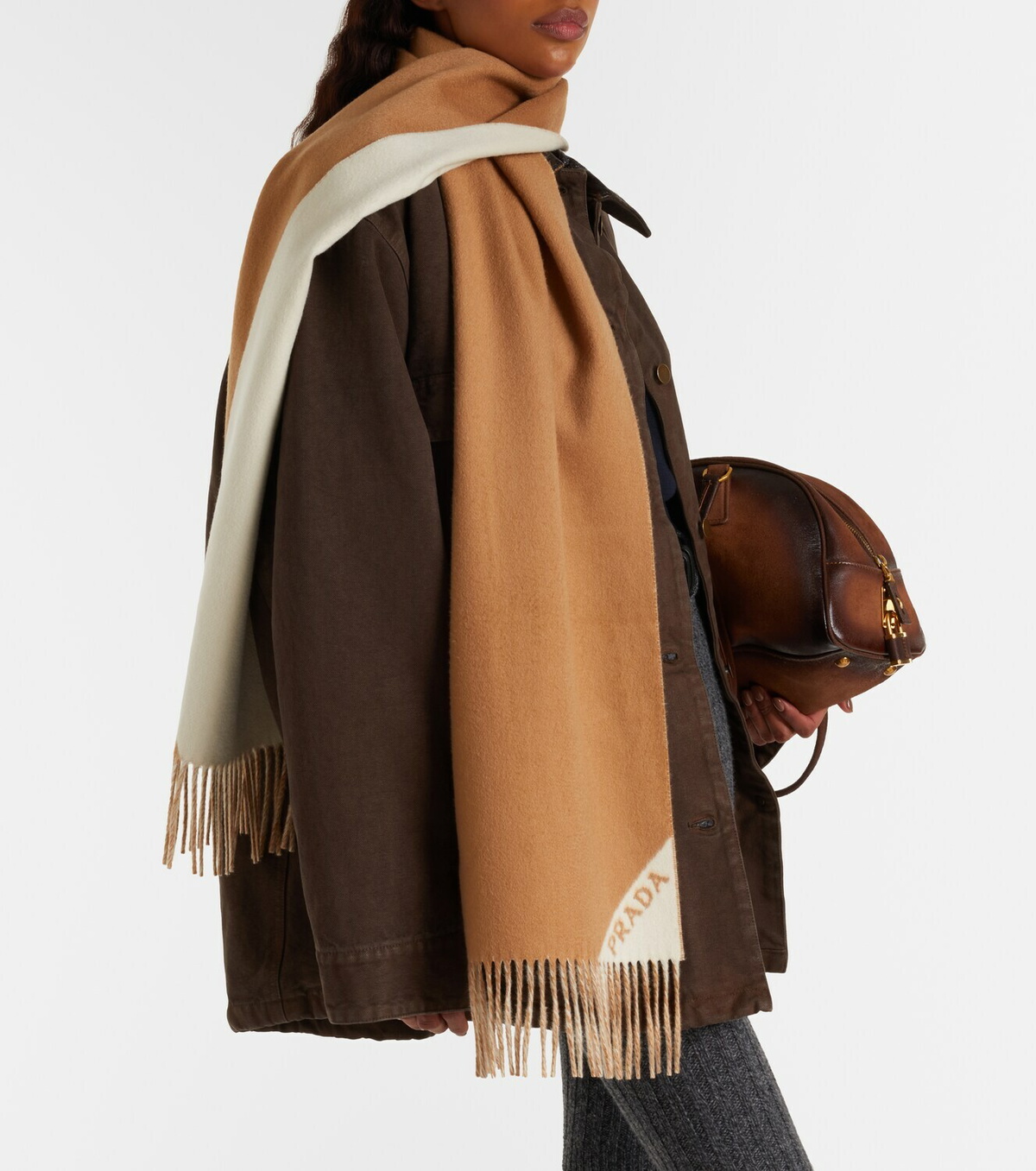 Prada Fringed cashmere scarf