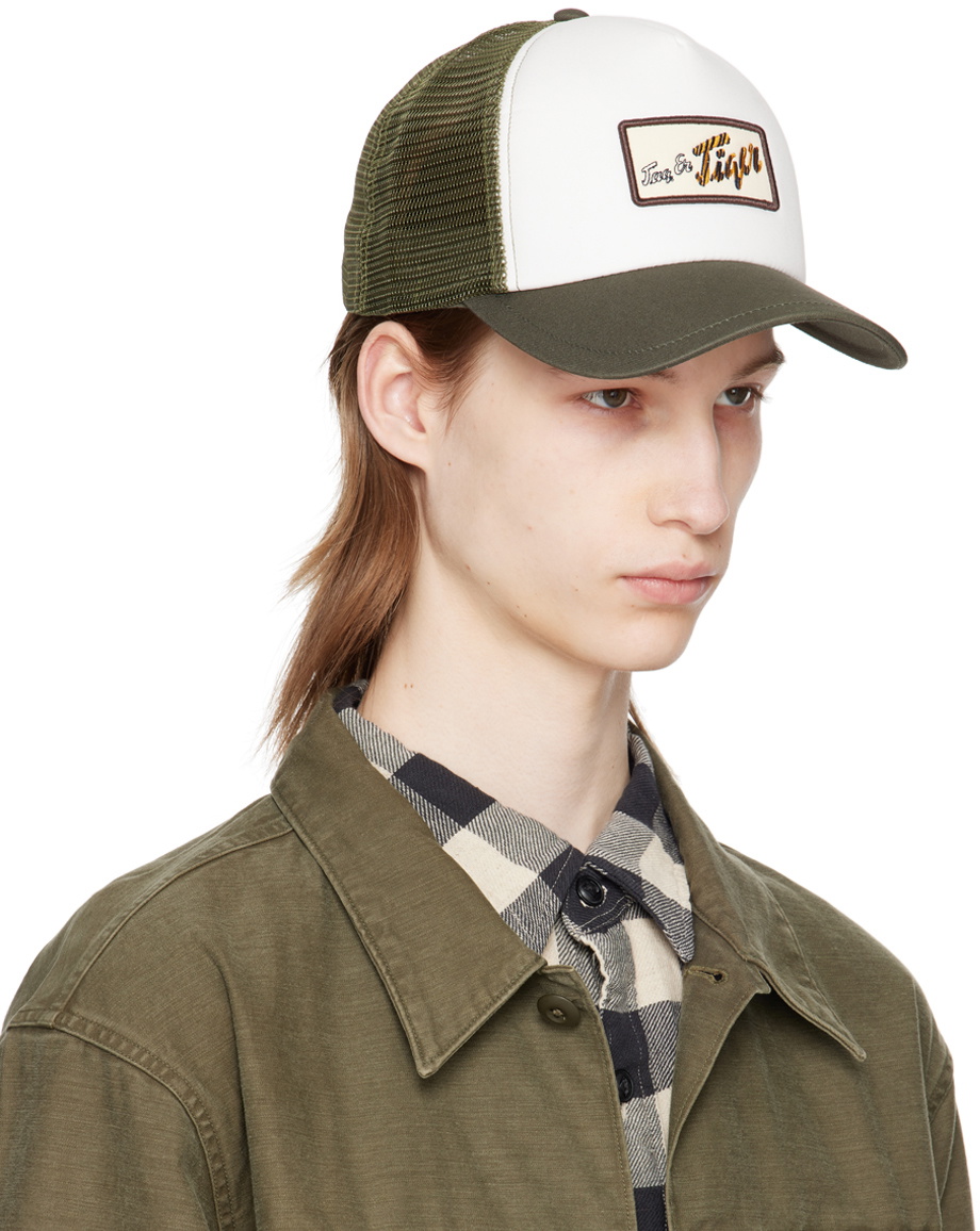Tiger of Sweden White & Khaki Vectura 2 Cap