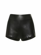 THE ANDAMANE Polly High Rise Faux Leather Shorts