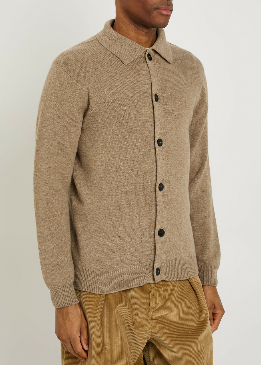 Sunspel Wool Cardigan Sand