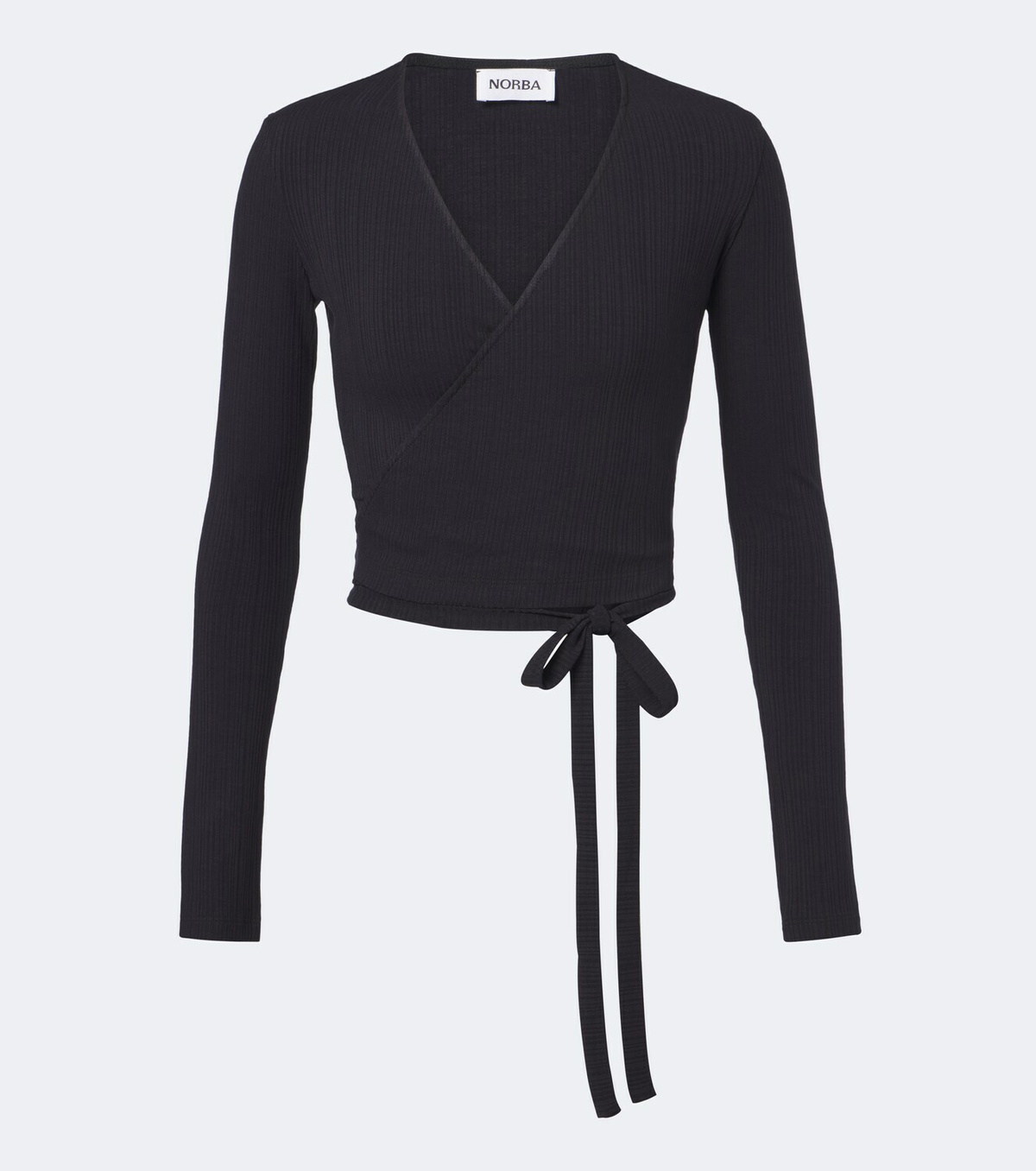 Norba Ribbed-knit wrap top