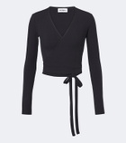 Norba Ribbed-knit wrap top