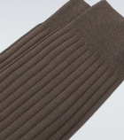 Brioni Ribbed-knit cotton socks
