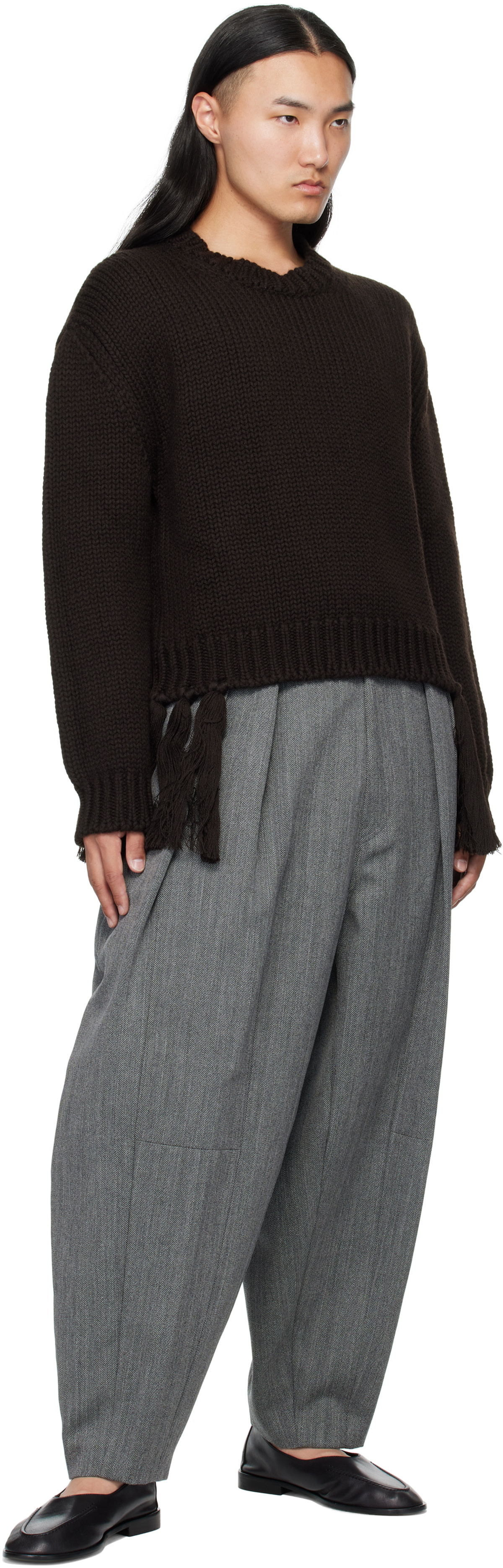 Hed Mayner Gray Wool Trousers