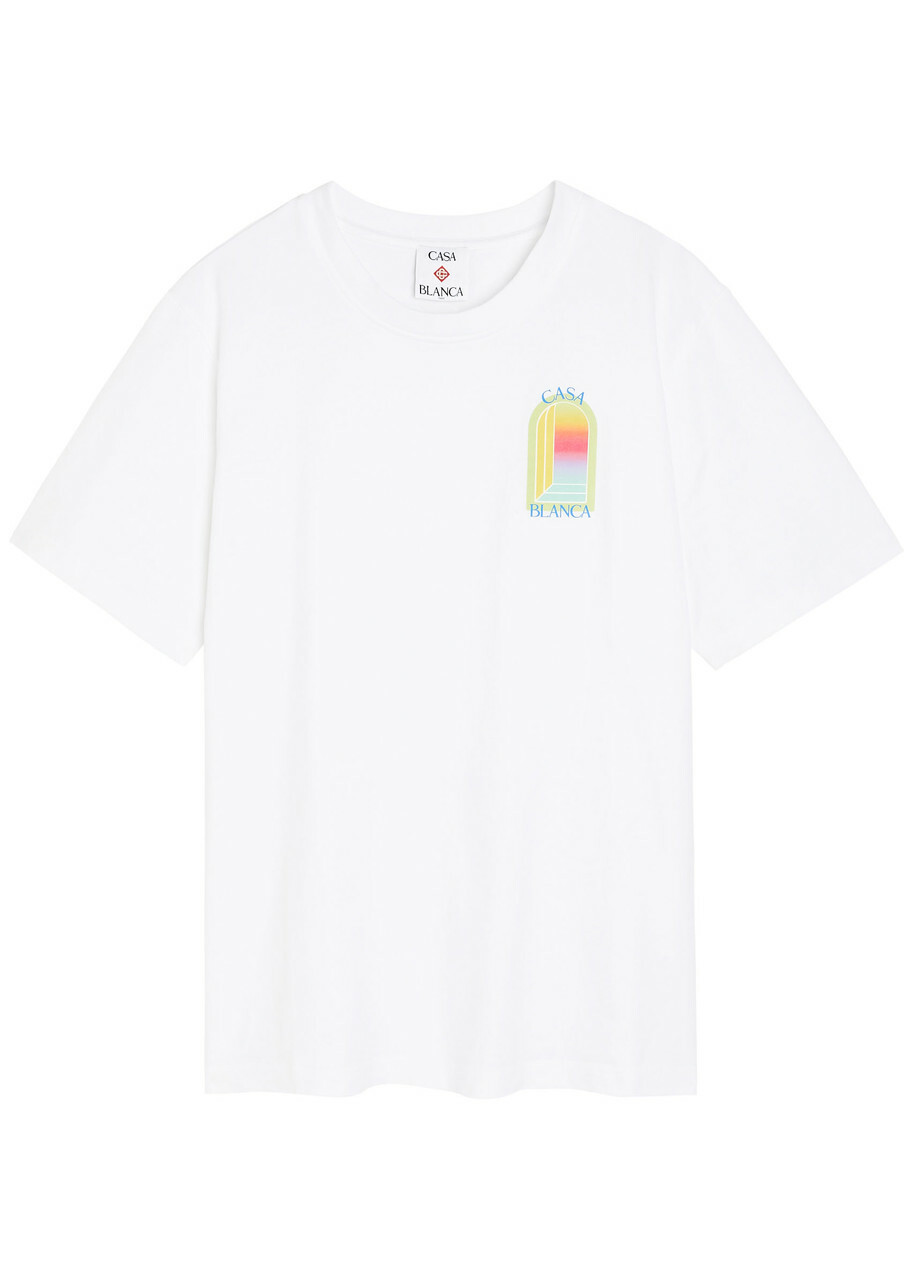 Casablanca L'arche Printed Cotton T-shirt White