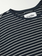 Corridor - Striped Organic Cotton-Terry T-Shirt - Blue