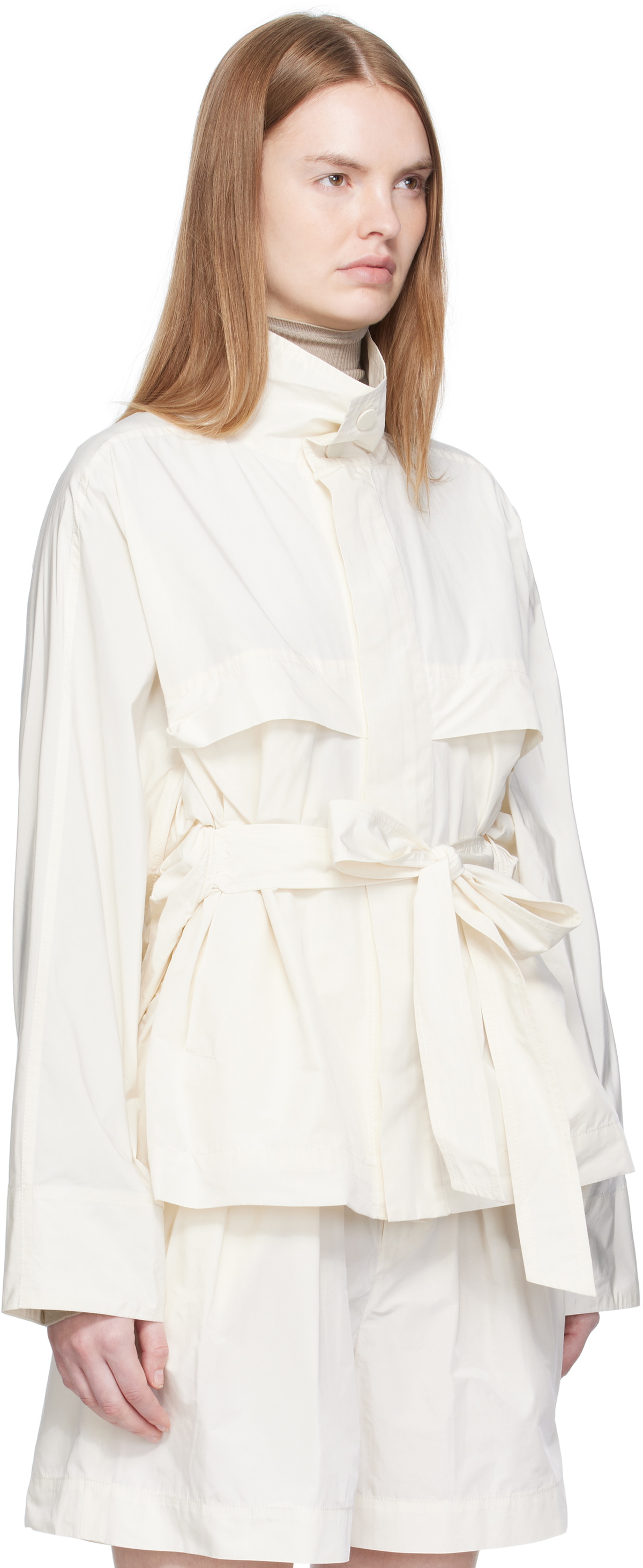 ISSEY MIYAKE Off-White Crumpled U Blouson Jacket